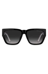 Marc Jacobs 57mm Gradient Square Sunglasses In Blck White