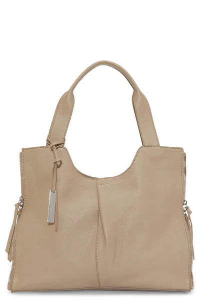 Vince Camuto Corla Leather Tote In Almond Beige