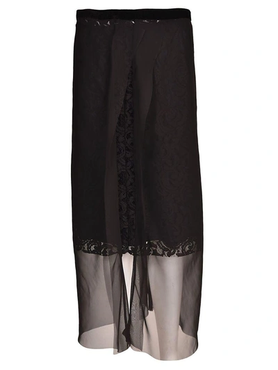 Sacai Lace Skirt In Black/black