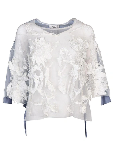 Aviu Embroidered See-through Top In Variante