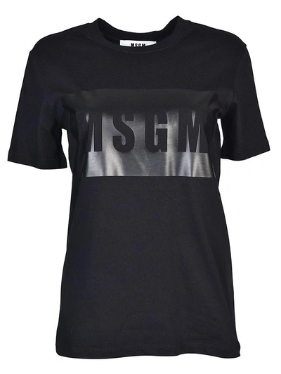 Msgm Logo T-shirt In Nero