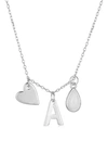 Adornia 14k Yellow Gold Vermeil Moonstone Initial Necklace In Silver-a