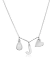 Adornia 14k Yellow Gold Vermeil Moonstone Initial Necklace In Silver-j