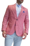 Tailorbyrd Modern Fit Mini Textured Houndstooth Sport Coat In Red