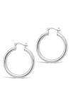 Sterling Forever 14k Yellow Gold Plated 31.75mm Chunky Tube Hoop Earrings In Silver