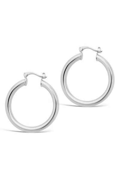 Sterling Forever 14k Yellow Gold Plated 31.75mm Chunky Tube Hoop Earrings In Silver