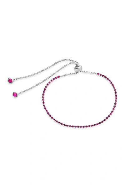 Sterling Forever Fuchsia Cz Slider Bracelet