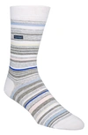 Calvin Klein Men's Striped Crew Socks In White/pale Gray