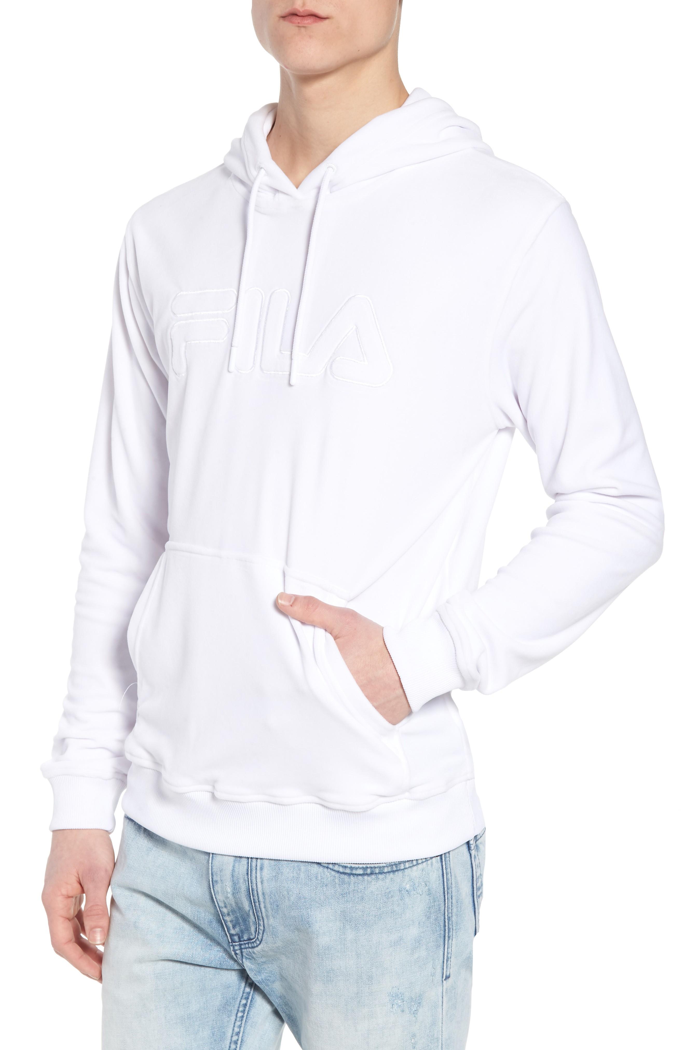 white velour hoodie