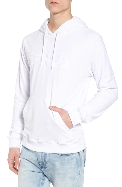 Fila Asher Velour Hoodie Sweatshirt In White | ModeSens