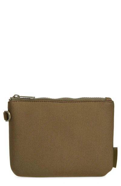 Dagne Dover Scout Small Zip Top Pouch In Dark Moss