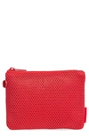 Dagne Dover Small Parker Mesh Pouch In Poppy Air Mesh