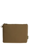 Dagne Dover Scout Large Zip Top Pouch In Dark Moss