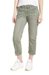 Ag 'the Ex-boyfriend' Crop Slim Jeans In Sun Faded Abraded Palm Green