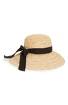 Helen Kaminski Helen Kaminiski Classic Wide Braid Raffia Hat In Natural/ Black