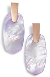 Kendra Scott Aragon Statement Earrings In Lilac Mop/ Rose Gold
