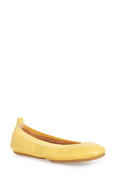 Yosi Samra Samara Foldable Ballet Flat In Yellow Leather