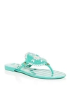 Jack Rogers Women's Georgica Striped Jelly Thong Sandals In Seafoam/ White