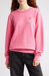 Acne Studios Logo-patch Cotton Sweatshirt In Bright_pink
