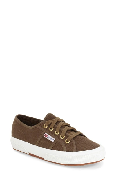 Superga 'cotu' Sneaker In Military/ Gold Eyelets