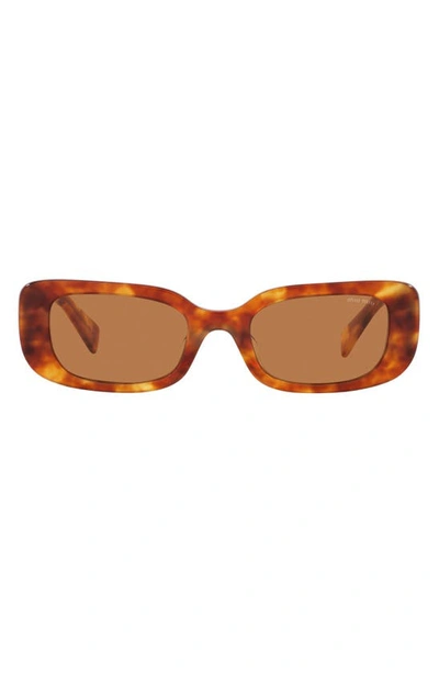 Miu Miu 51mm Rectangular Sunglasses In Lite Havana