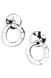 Madewell Organic Circle Earrings In Light Silver Ox