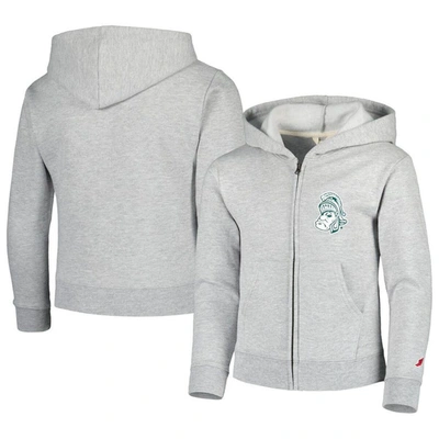 League Collegiate Wear Kids' Youth  Heather Gray Michigan State Spartans Full-zip Hoodie