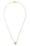 Lana Small Diamond Heart Pendant Necklace In Yellow Gold