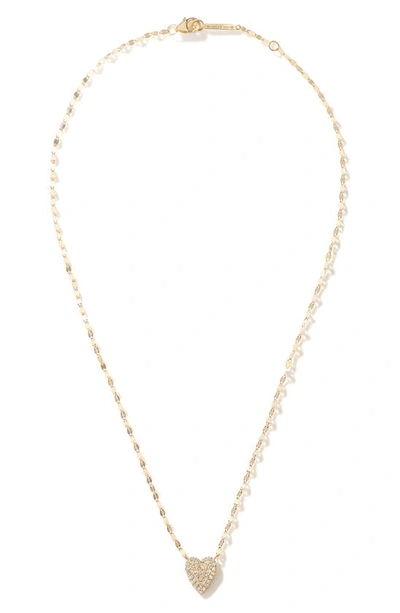 Lana Small Diamond Heart Pendant Necklace In Yellow Gold