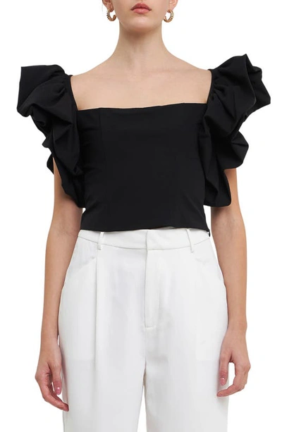 Endless Rose Voluminous Top In Black