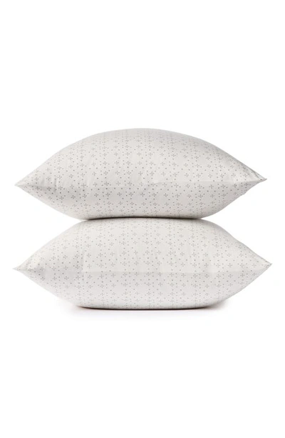 Coyuchi Set Of 2 Organic Dot Pattern Percale Pillowcases In Fossil Dot