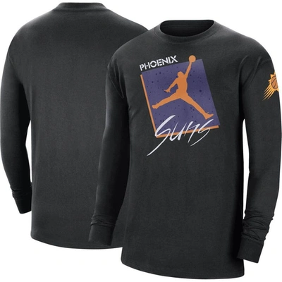 Jordan Brand Black Phoenix Suns Courtside Max 90 Vintage Wash Statement Edition Long Sleeve T-shirt