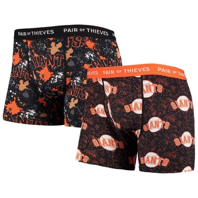 Pair Of Thieves Black San Francisco Giants Super Fit 2-pack Boxer Briefs Set