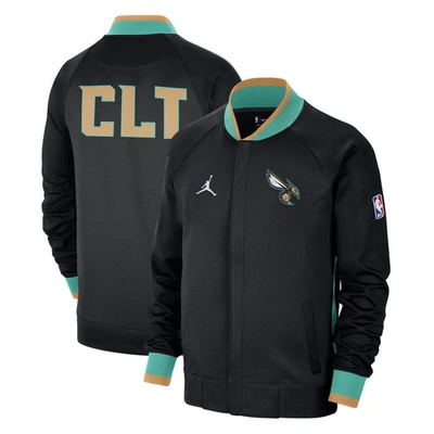 Jordan Brand Black/mint Charlotte Hornets 2022/23 City Edition Showtime Thermaflex Full-zip Jacket