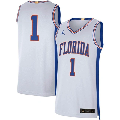 Jordan Brand #1 White Florida Gators Retro Limited Jersey