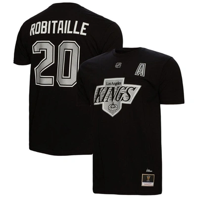 Mitchell & Ness Men's  Luc Robitaille Black Los Angeles Kings Name And Number T-shirt