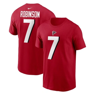 Nike Men's  Bijan Robinson Red Atlanta Falcons Player Name And Number T-shirt