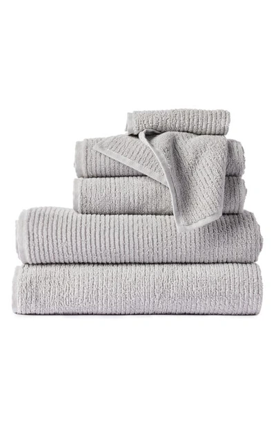 Coyuchi Temescal 6-piece Organic Cotton Bath Towel, Hand Towel & Washcloth Set In Seal