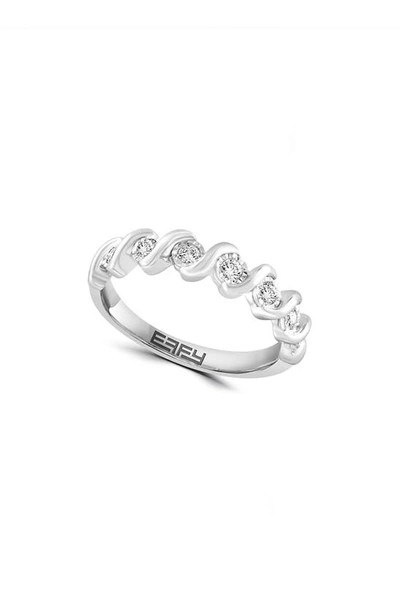 Effy 14k White Gold & Diamond Wave Ring