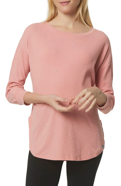 Marc New York Waffle Thermal T-shirt In Dusty Rose
