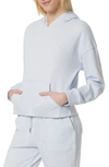 Andrew Marc Sport Long Sleeve Drop Shoulder Hoodie In Chambray