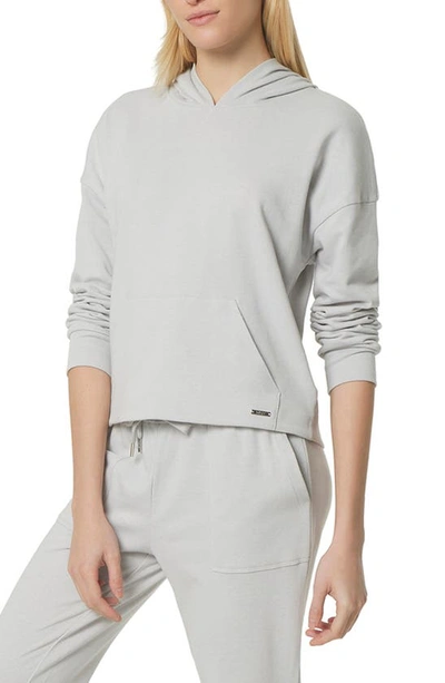 Andrew Marc Sport Long Sleeve Drop Shoulder Hoodie In Silver