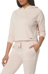 Andrew Marc Sport Long Sleeve Drop Shoulder Hoodie In Rose Quartz