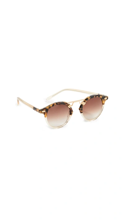 Krewe St. Louis Round Two-tone Sunglasses In Tortoise/champagne