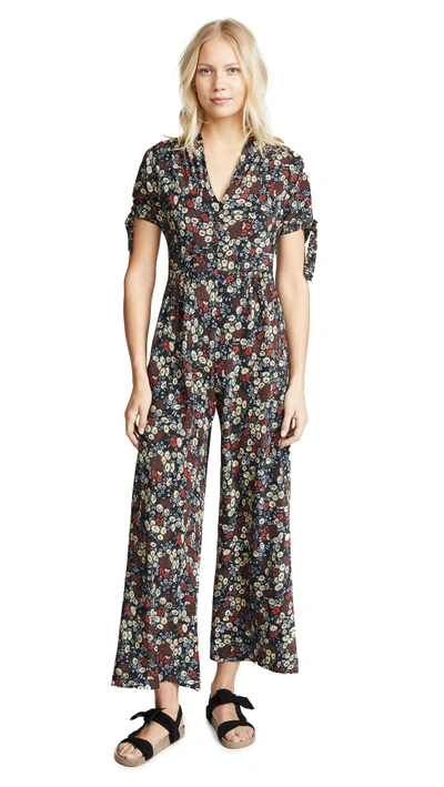 No.6 Althea Jumpsuit In Large Cherry London Floral