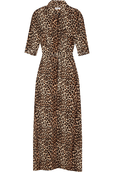 Equipment Major Leopard-print Washed-silk Maxi Dress | ModeSens