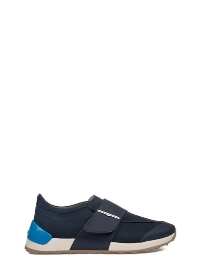 Alberto Guardiani Blue Onesoul Leather Slip On Sneakers