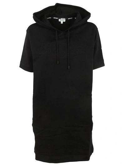 Kenzo Logo Hoodie Dress In Noir