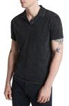 John Varvatos Zion Jacquard Cotton Polo In Black