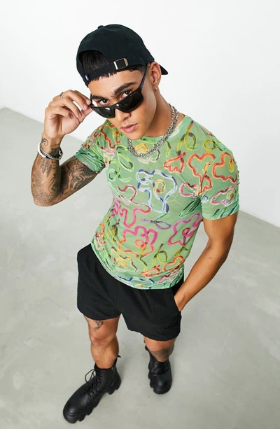 Asos Design Muscle Fit Stretch Cotton T-shirt In Light Green